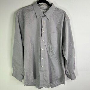 Woodward Men's Light Gray Wrinkle Free Dress Shirt Size 17.5 - 34/35